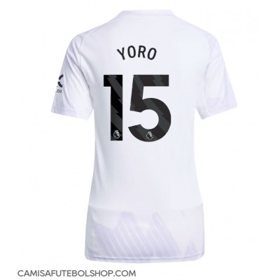 Camisa de time de futebol Manchester United Leny Yoro #15 Replicas 2º Equipamento Feminina 2025-26 Manga Curta Camisa de time de futebol Manchester United Leny Yoro #15 Replicas 2º Equipamento Feminina 2025-26 Manga Curta
